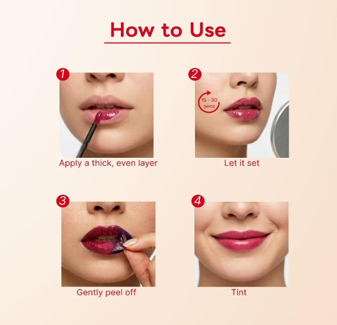 Peel Off Lip Stain Pink Orange Salmon, Waterproof Matte Lip Tint — image 3
