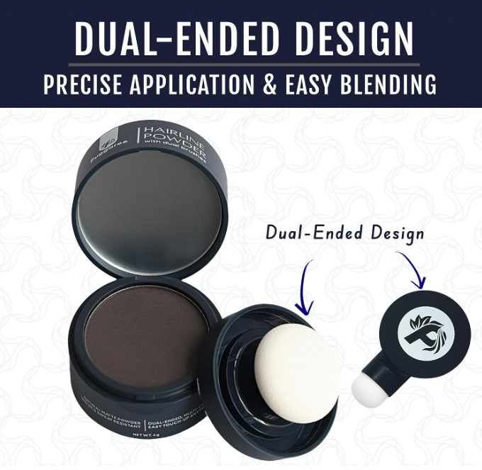 Dual Ended Dark Brown Hairline Powder, Grey Root Concealer — image 2